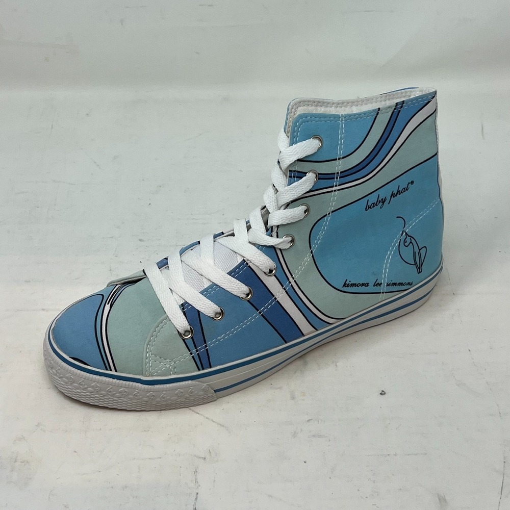 Baby Phat Women's High Top Sneakers Size 8.5 Blue/Royal Retro Street Y2K VTG NEW - Picture 4 of 16